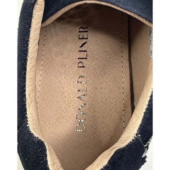 Donald Pliner Daisey Lace-Up Wedge Navy Blue Suede Sneakers Womens Size 8.5M New - Picture 9 of 11